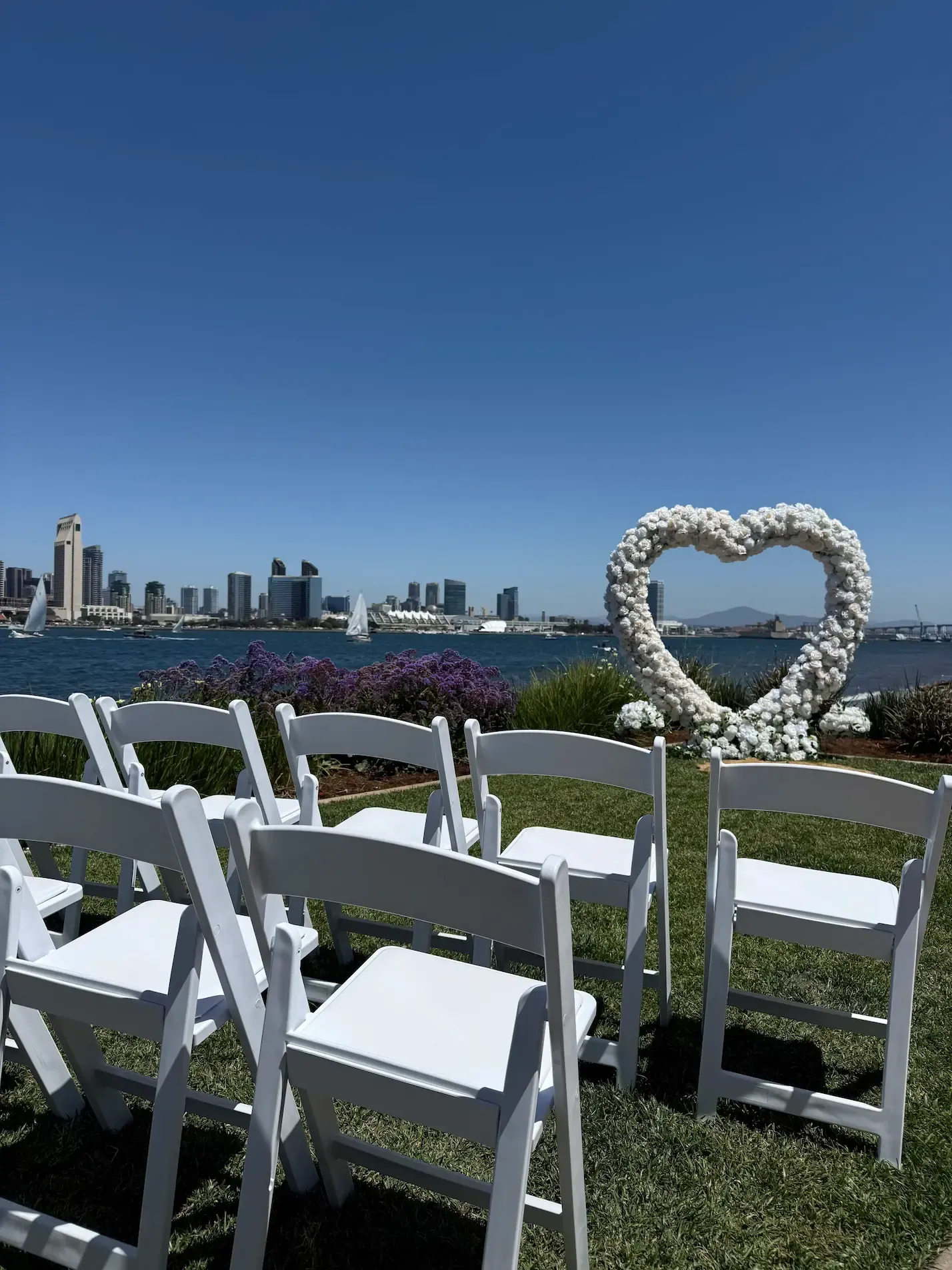 Waterfront ceremony setup